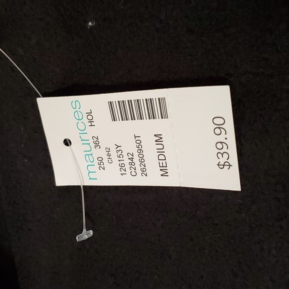 Maurices Red Patchwork Fleece Shacket, Size M - Picture 8 of 8